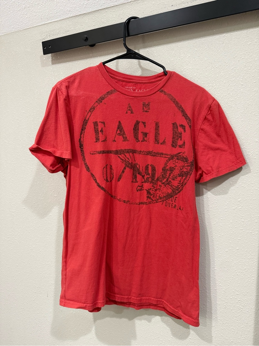 American Eagle Outfitters Red Graphic Tee with Black Print